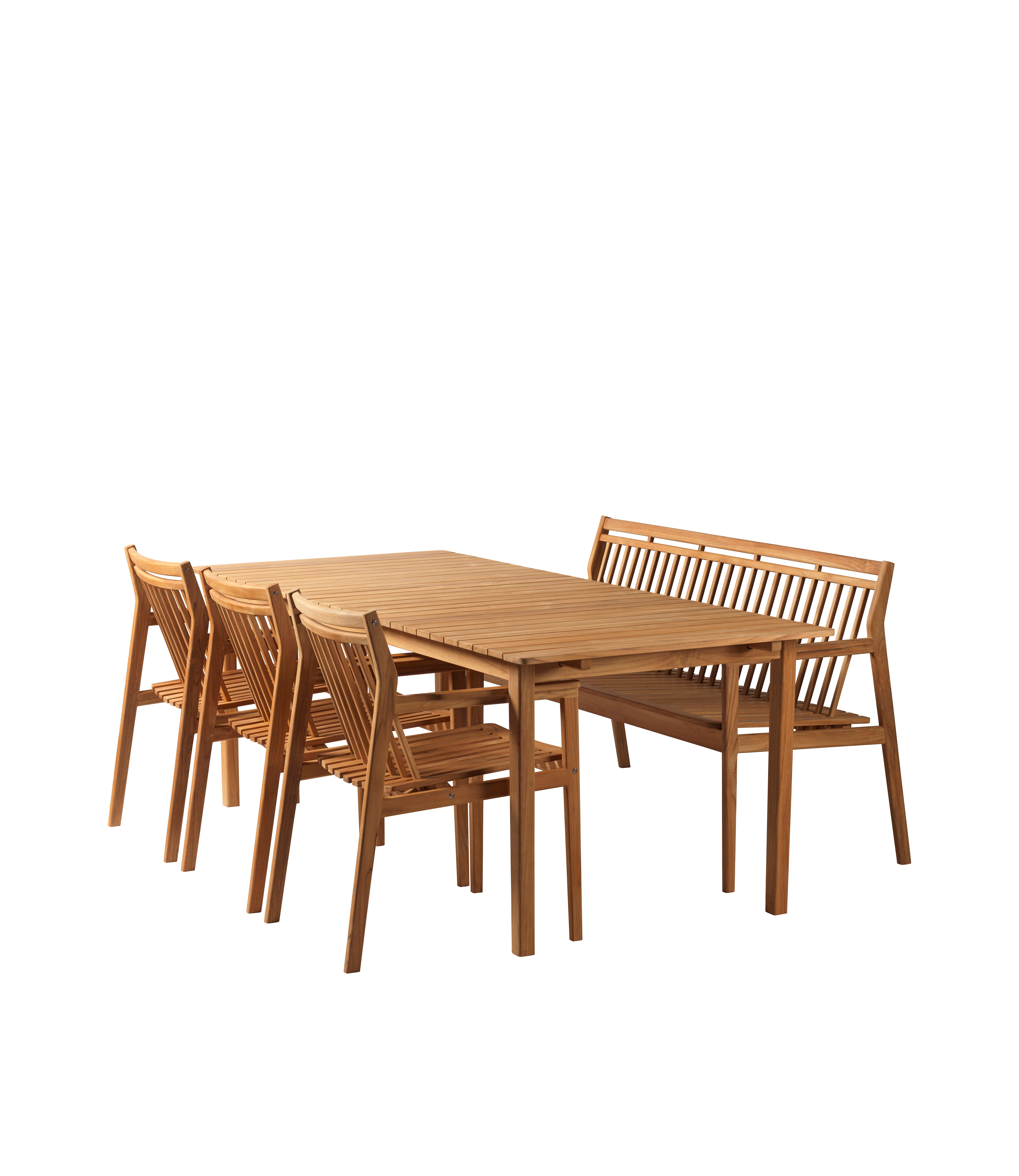 Sammen - Gartenset m. Bank m. Rückenlehne