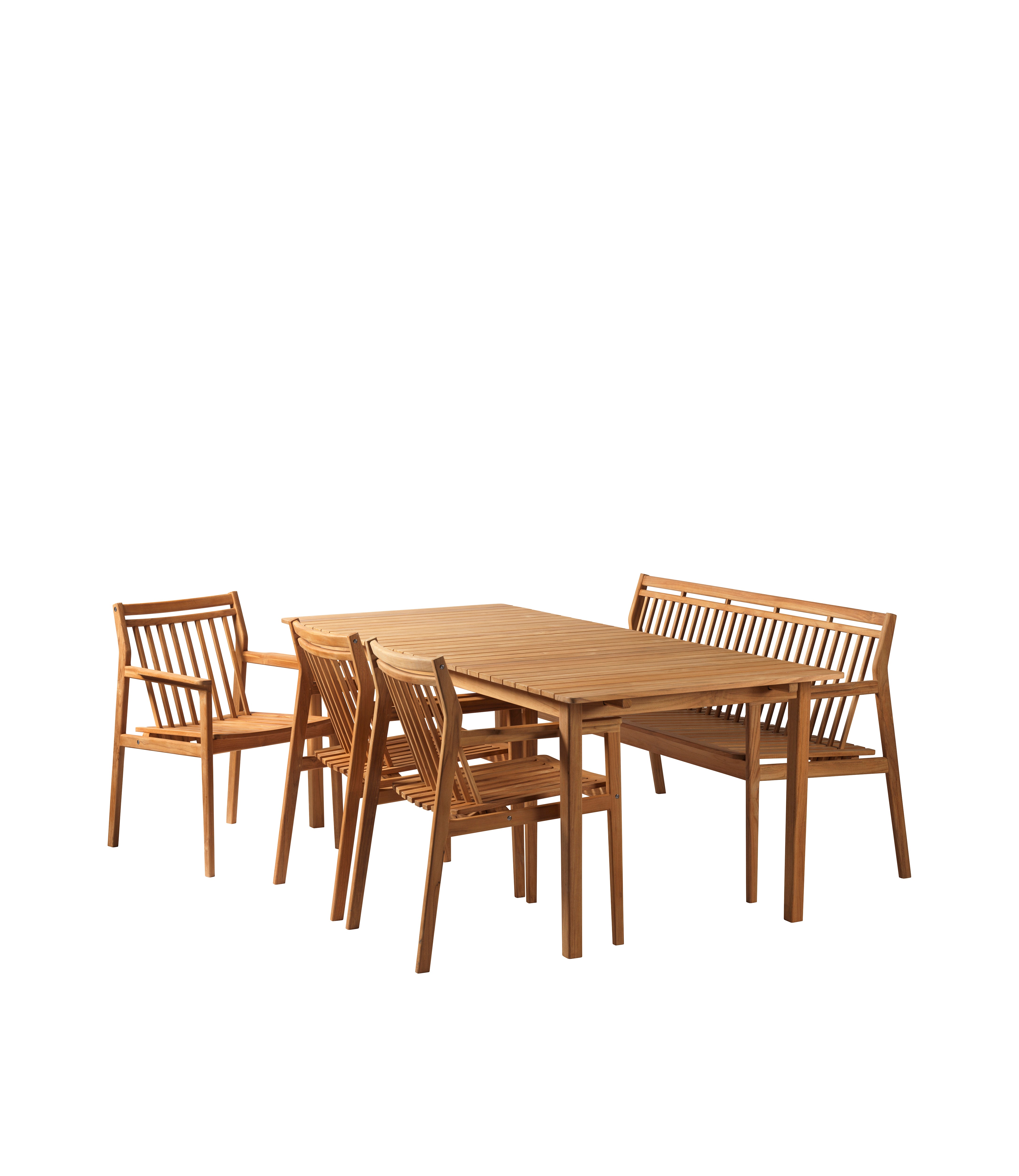 Sammen - Gartenset m. Bank m. Rückenlehne