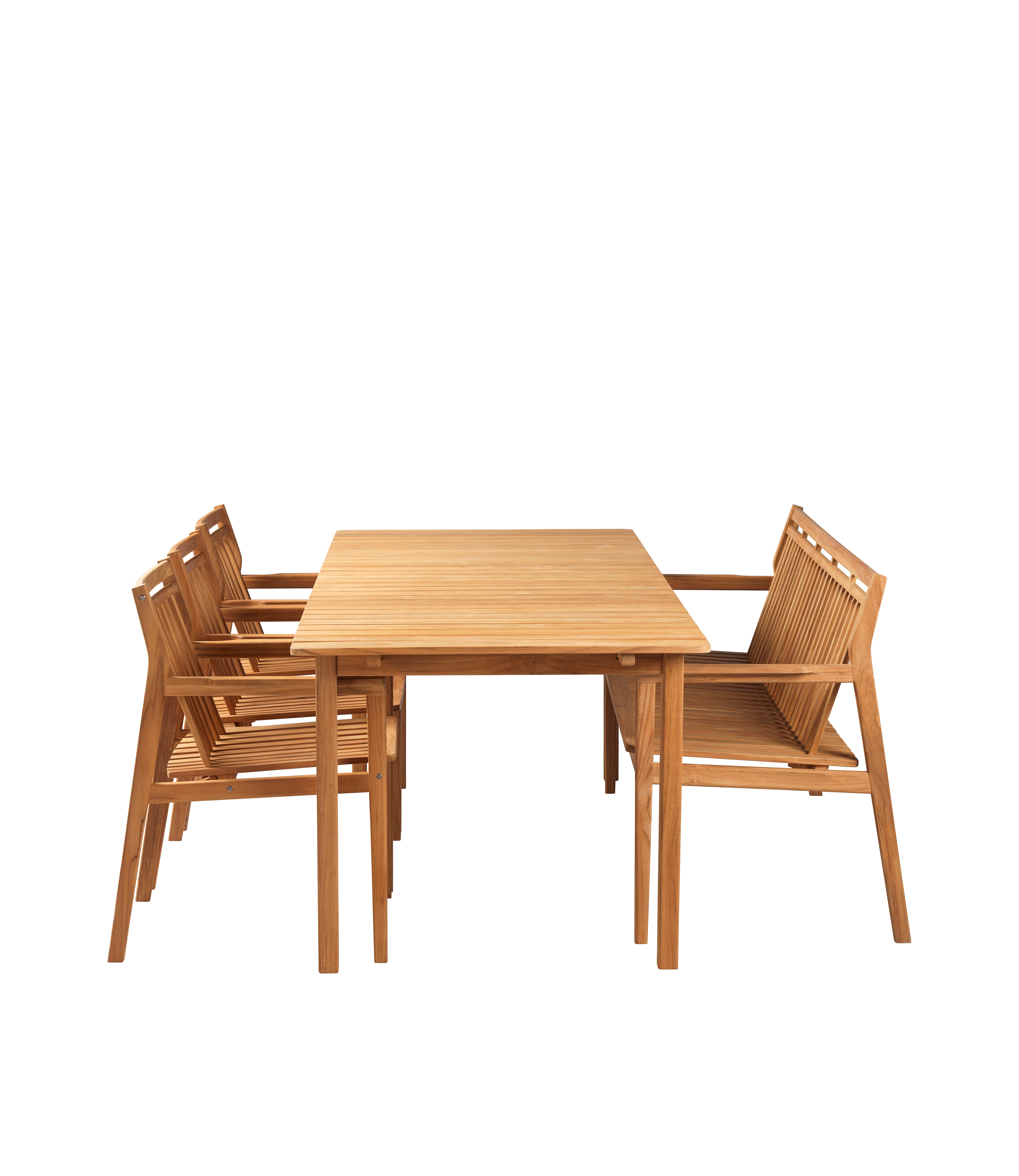 Sammen - Gartenset m. Bank m. Rückenlehne