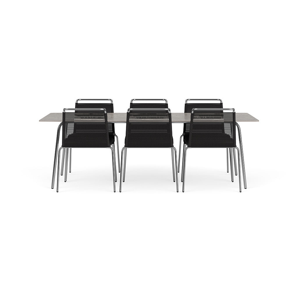 Teglgaard - Großes Gartenset - Tisch90x200/Schwarz