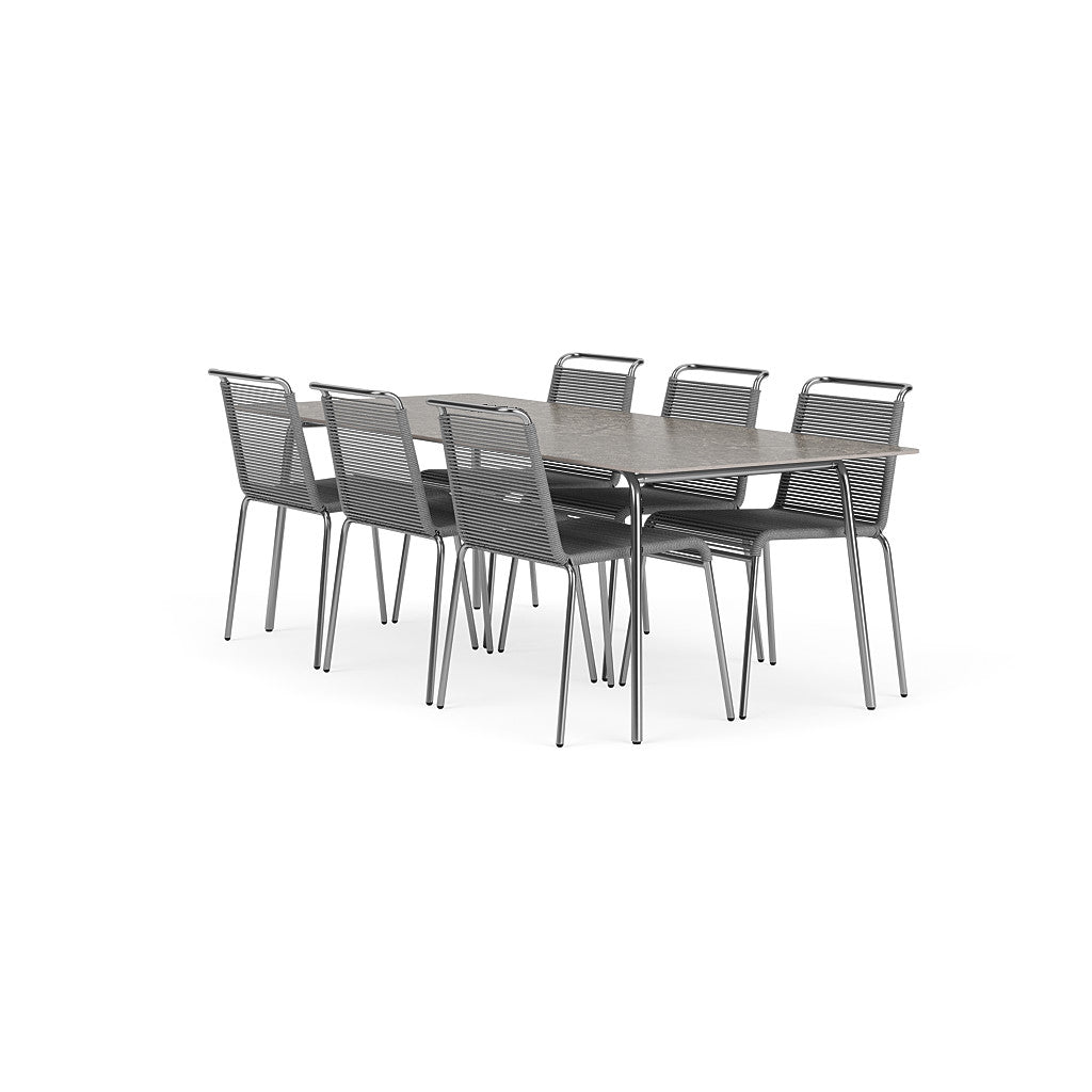 Teglgaard - Großes Gartenset - Tisch 90x200/Grau