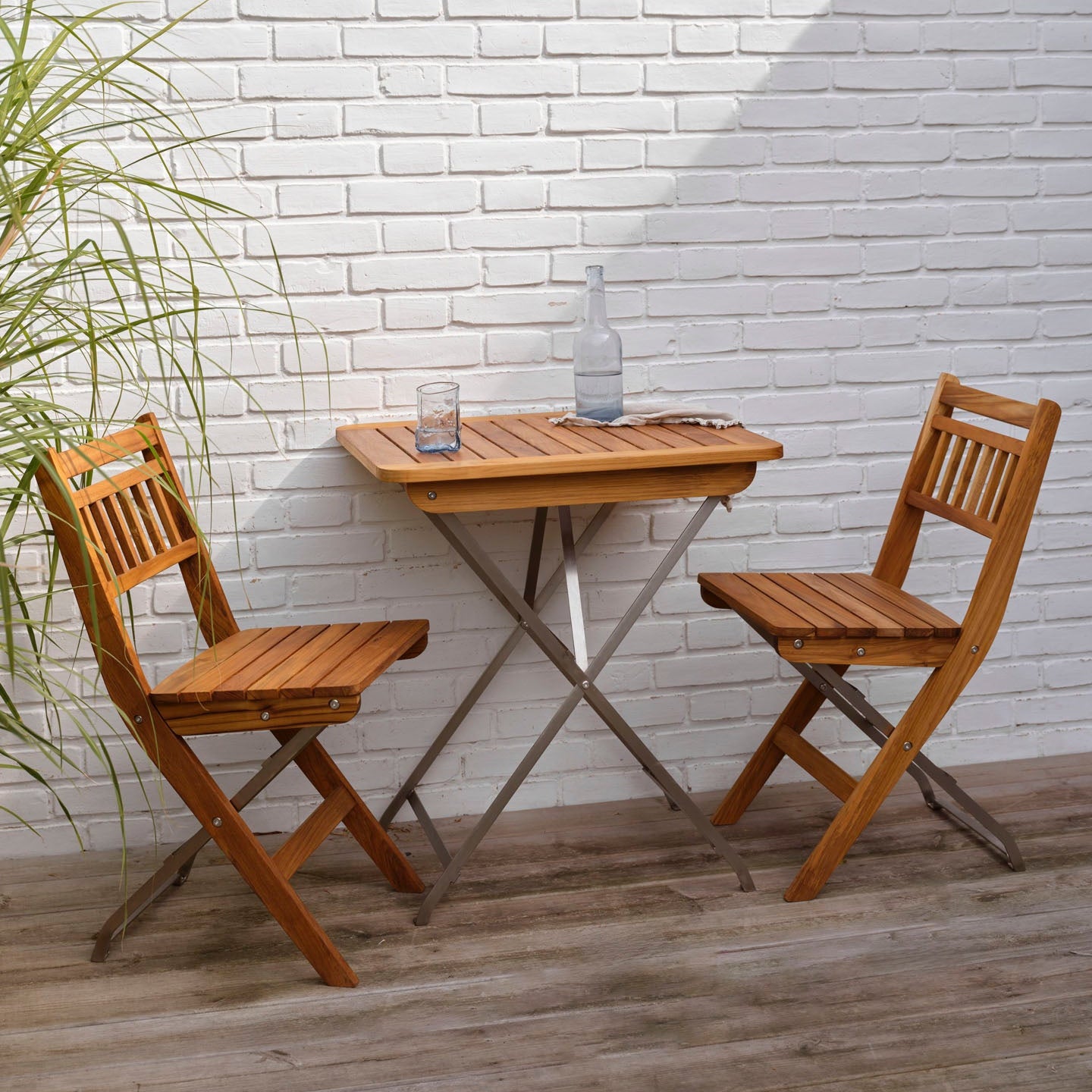 M23 Lilleø - Balkonstuhl - Stahl - Teak