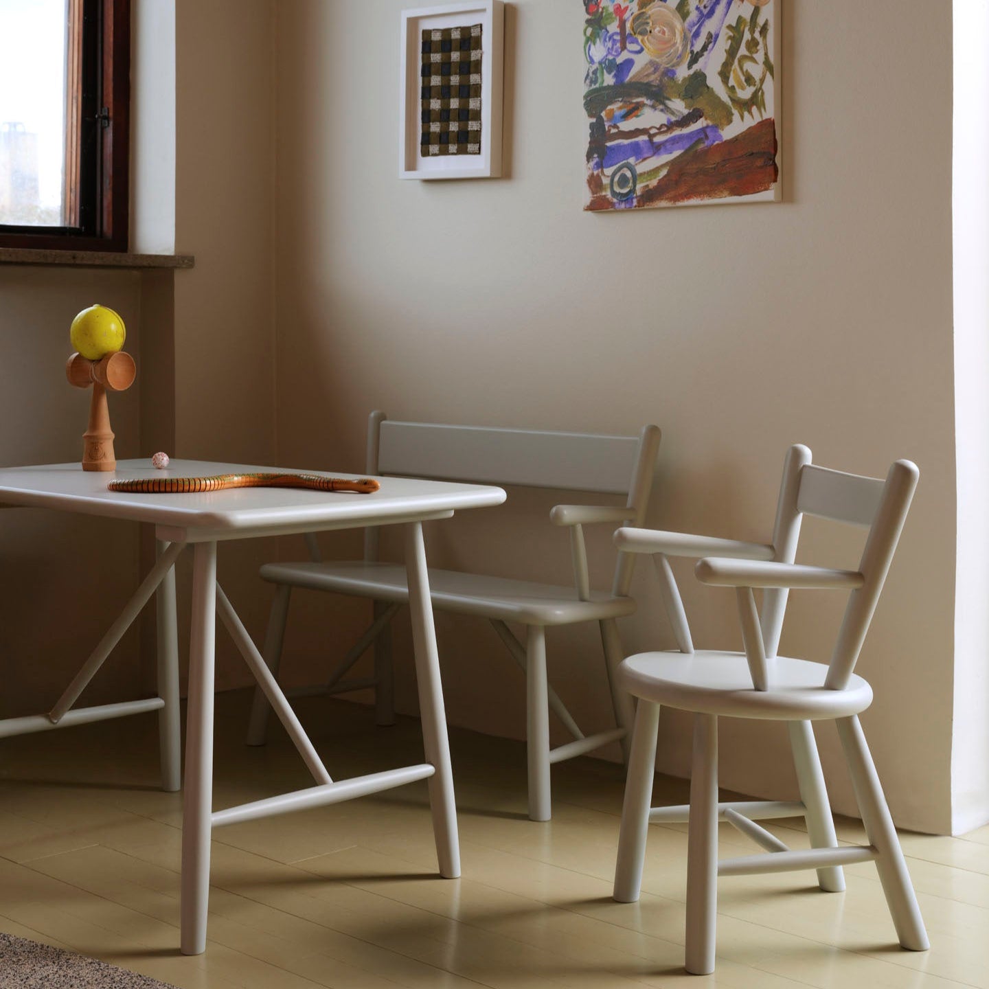 P10 - Kindertisch - Buche - Blue Grey
