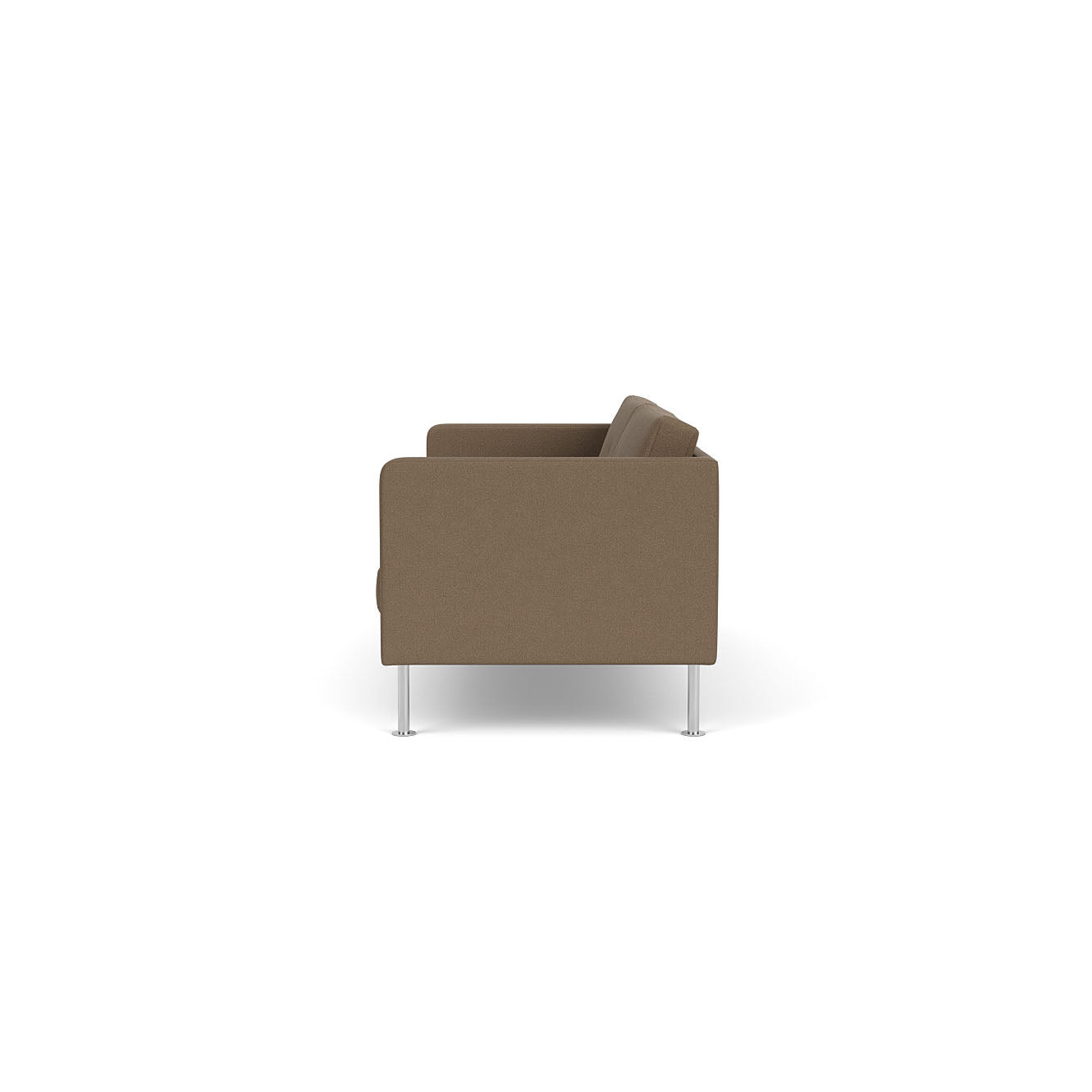 L42 - Firhøj - 2,5 pers. sofa Stål, Metal, Børstet, Grain, Taupe (61230) - MTO af Unit10