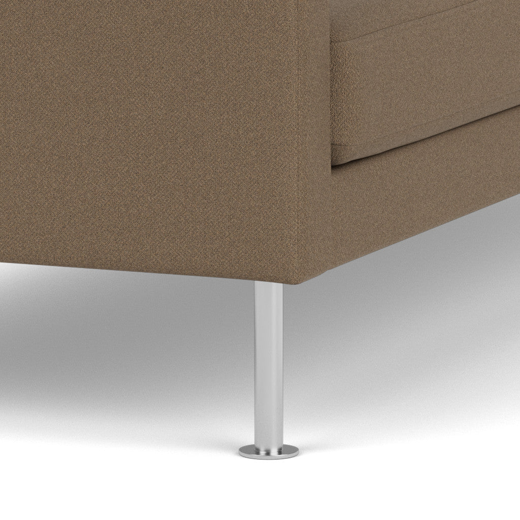 L42 - Firhøj - 2,5 pers. sofa Stål, Metal, Børstet, Grain, Taupe (61230) - MTO af Unit10