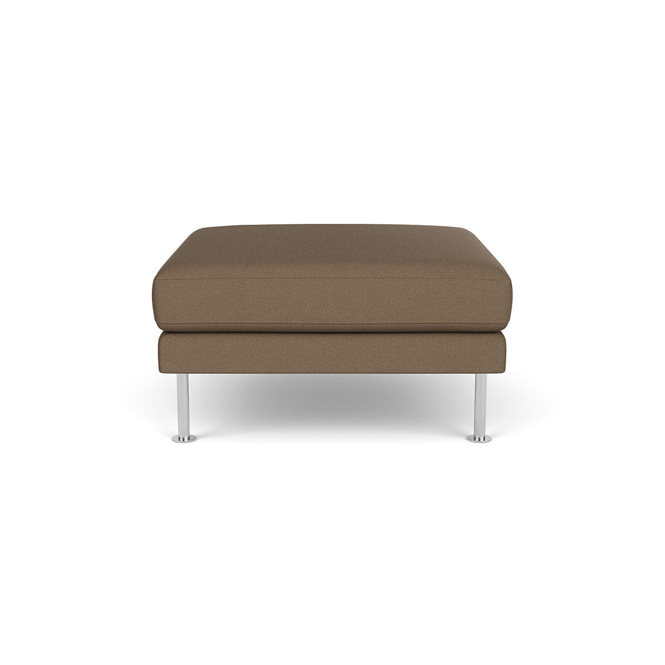 L42 Firhøj Puf 90 x 90 cm, Stål, Metal, Børstet, Grain, Taupe (61230) - MTO af Unit10