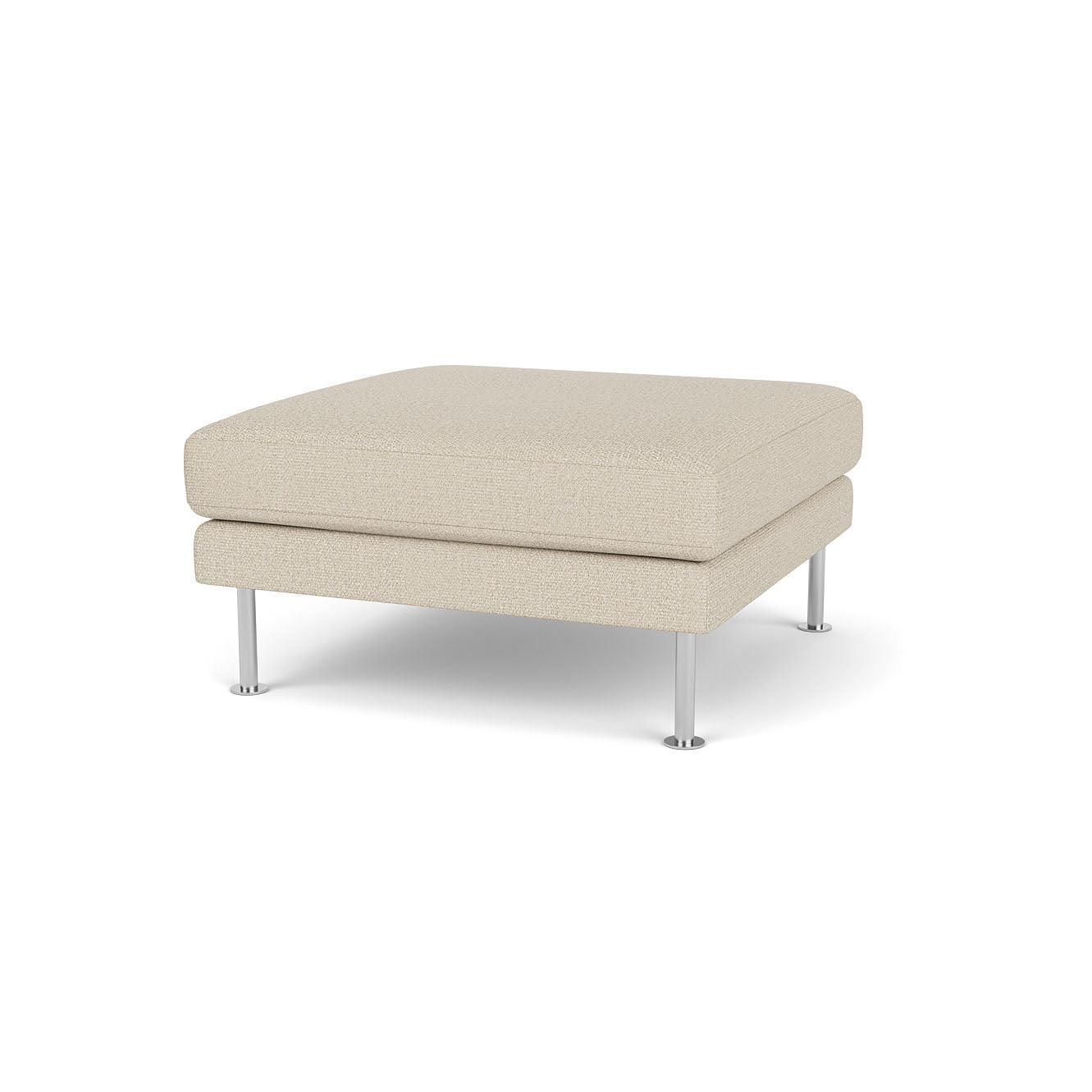 L42 Firhøj Puf 90 x 90 cm, Stål, Metal, Børstet, Monza, Beige (00) - MTO af Unit10