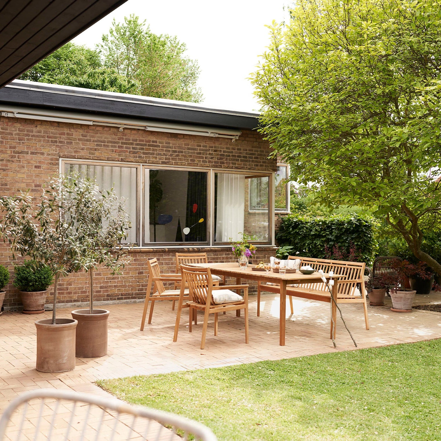 Sammen - Gartenset m. Bank m. Rückenlehne