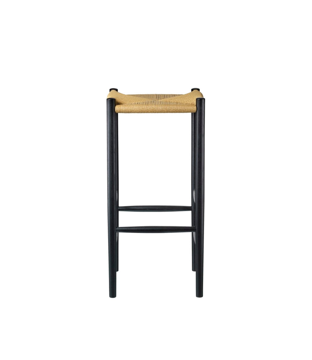 J164B - Barstuhl quadratisch - Eiche - Jet Black