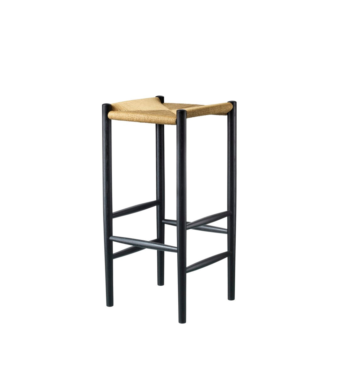J164B - Barstuhl quadratisch - Eiche - Jet Black