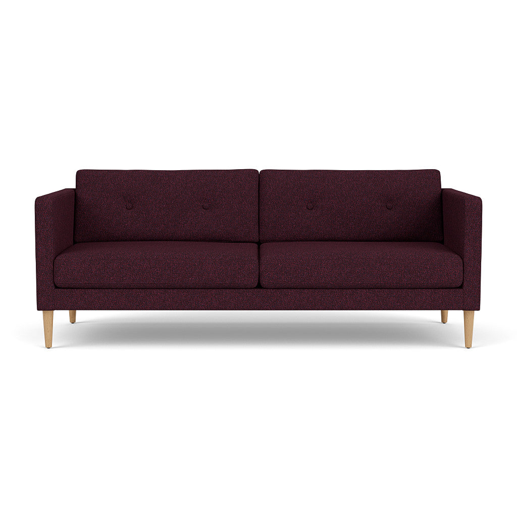 L42 Firhøj - 2,5 pers. sofa - Eg - Aubergine (40)