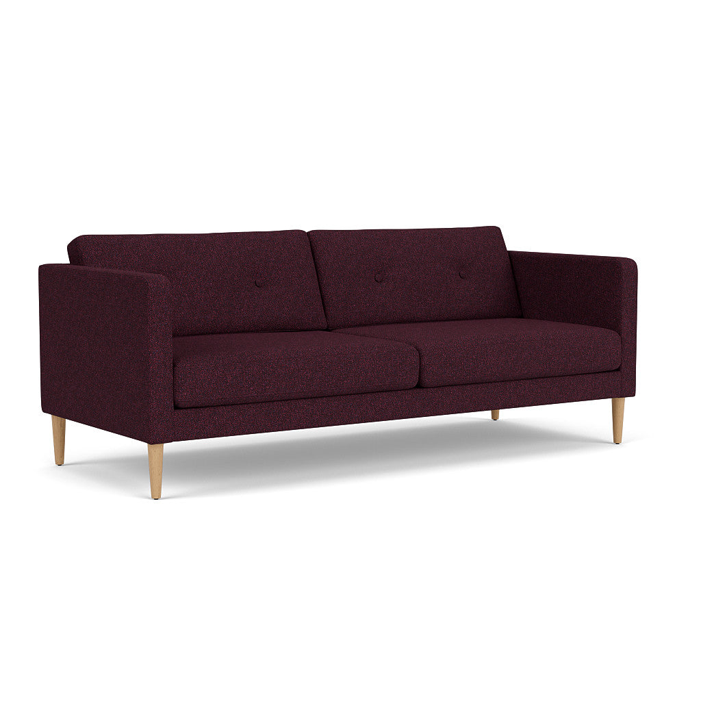 L42 Firhøj - 2,5 pers. sofa - Eg - Aubergine (40)