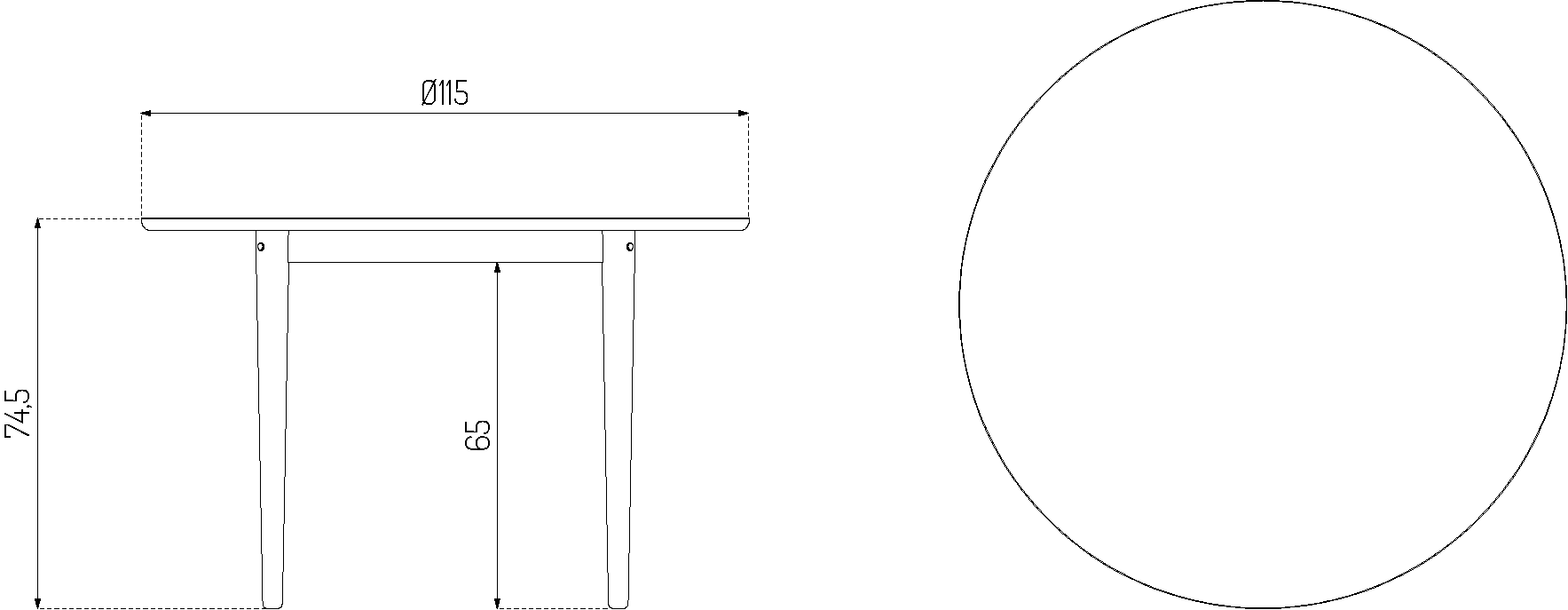 C62 Bjørk - Esstisch - Eiche