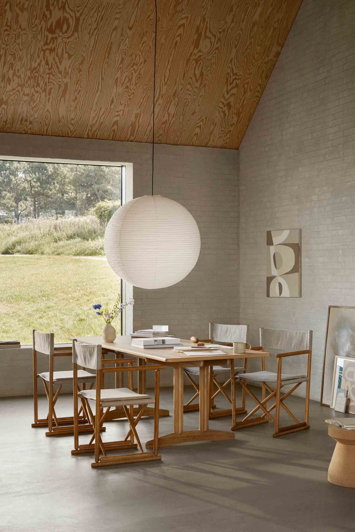 J138 - Klappstuhl - Eiche - Leinen - Beige - Lifestyle 4