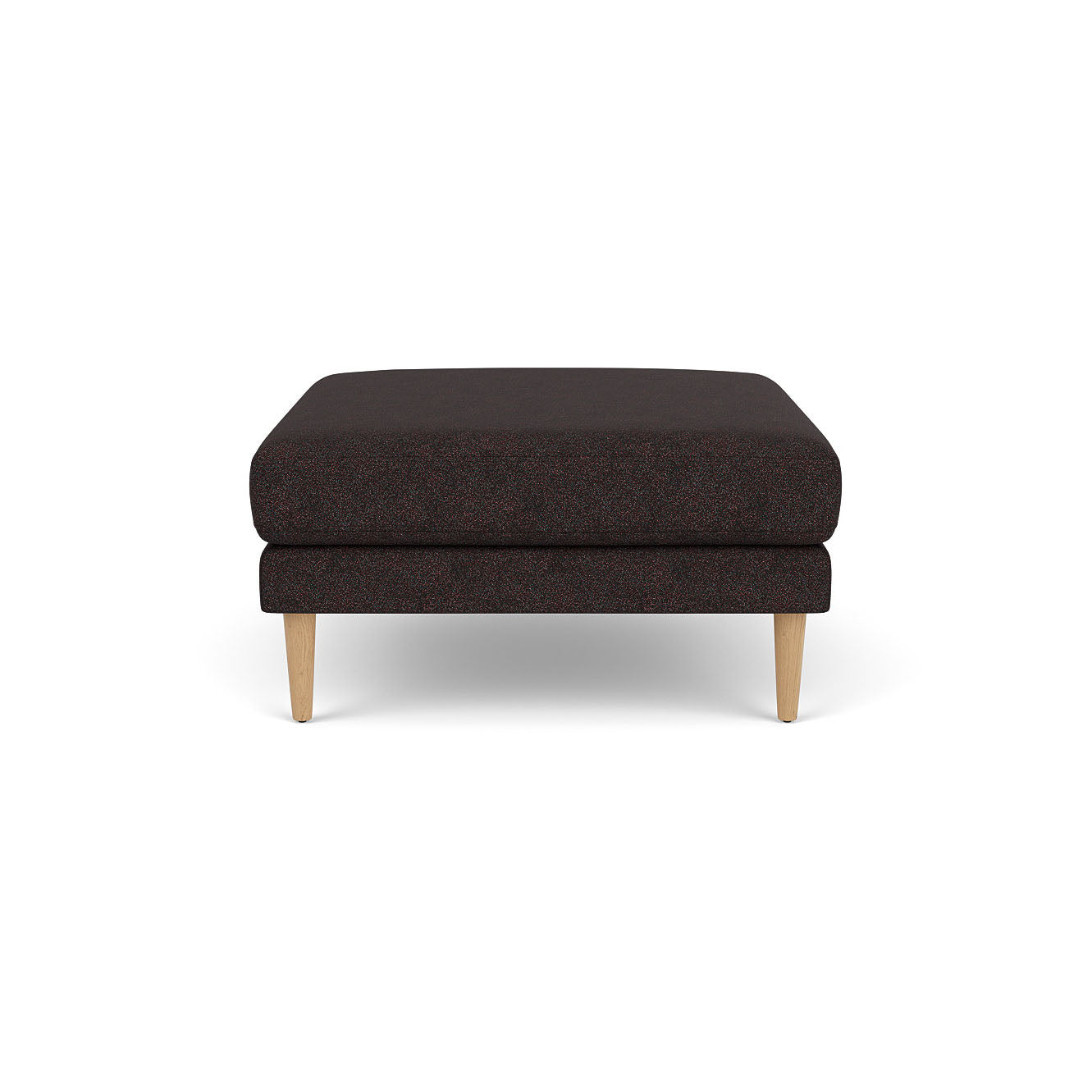 L42 Firhøj Puf 90 x 90 cm, Eg, Natur, Lakeret, Bowen, Black-Brown (7030.21) - MTO af Unit10