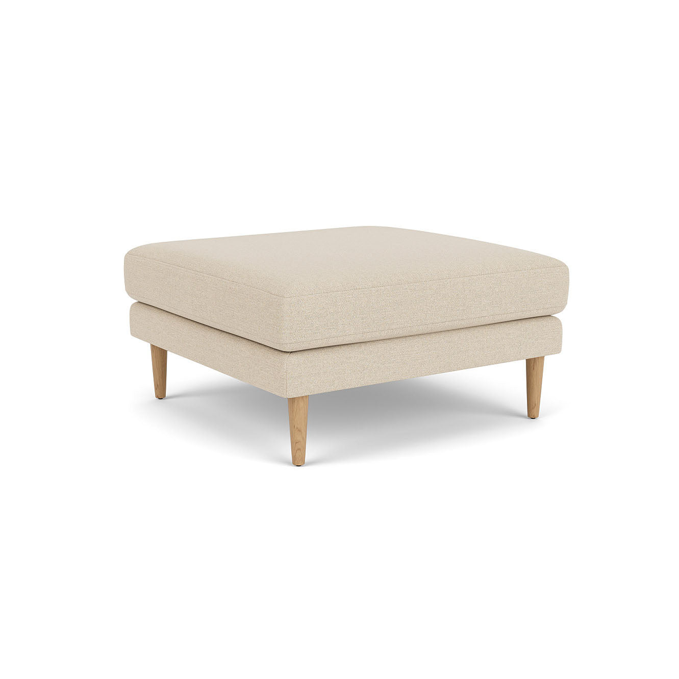 L42 Firhøj Puf 90 x 90 cm, Eg, Natur, Lakeret, Prairie, Beige (90) - MTO af Unit10