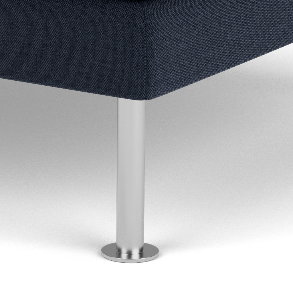 L42 Firhøj Puf 90 x 90 cm, Stål, Metal, Børstet, MLF, Dark Blue (36) - MTO af Unit10