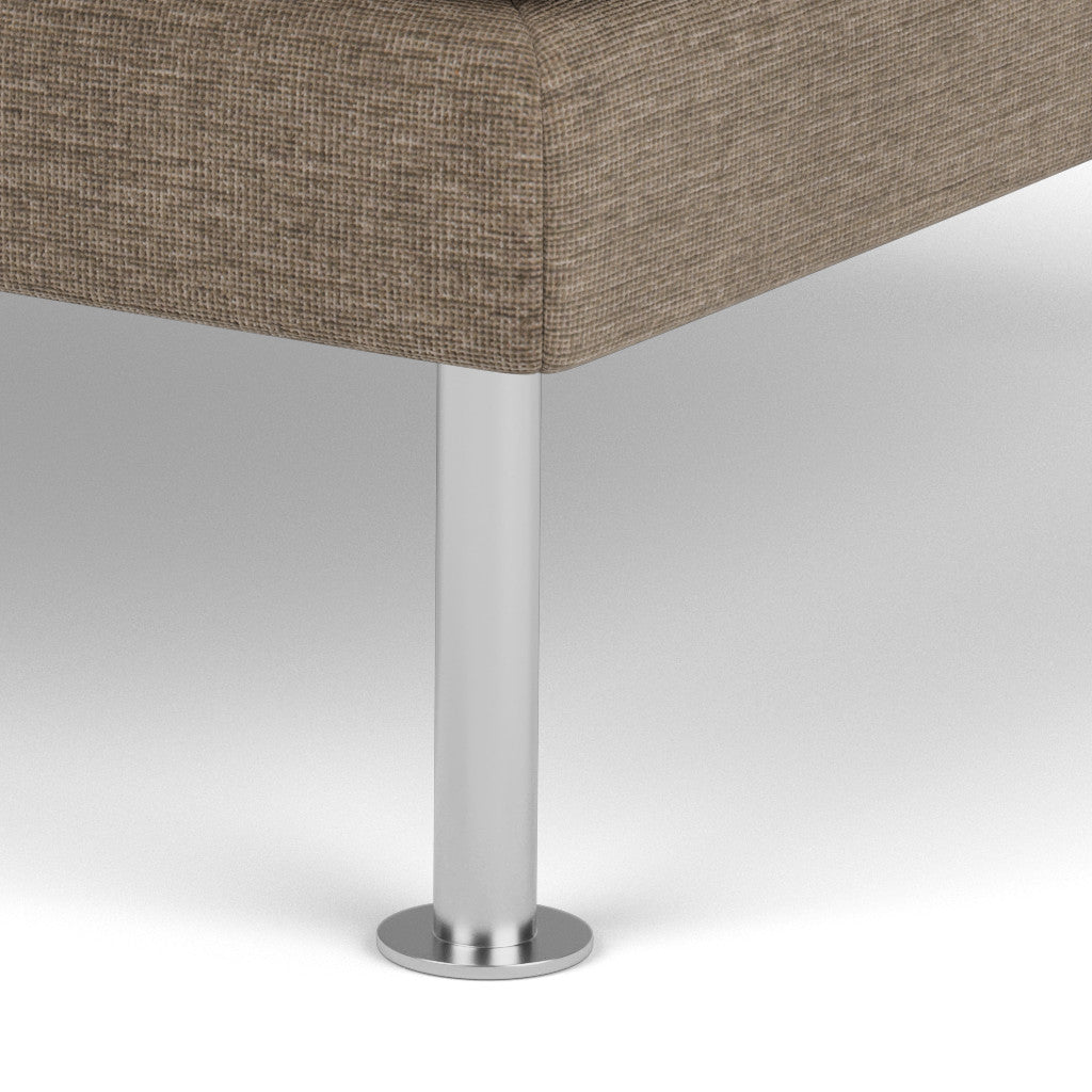 L42 - Firhøj - Puf 90 x 90 cm - Stål, Metal, Børstet, Tangent, Taupe (233) - Unit10 - MTO